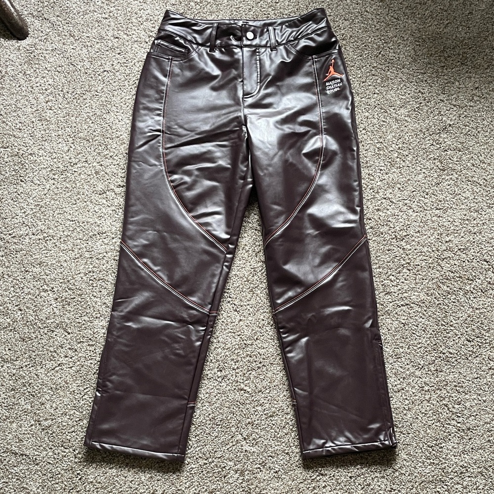 Maison Château Rouge x Jordan | Faux Leather Pants in Brown Basalt - Picture 12 of 12